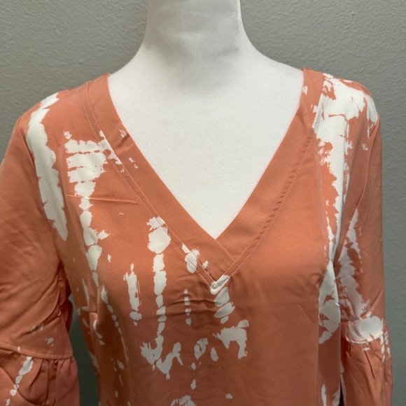 Womens Fall Dress Size Large Peach Tie-Dye New - Picture 2 of 9